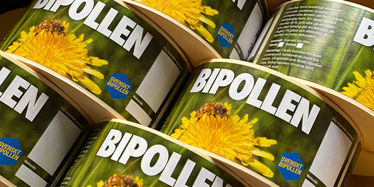 Etiketter för bipollen / pollen-granulat